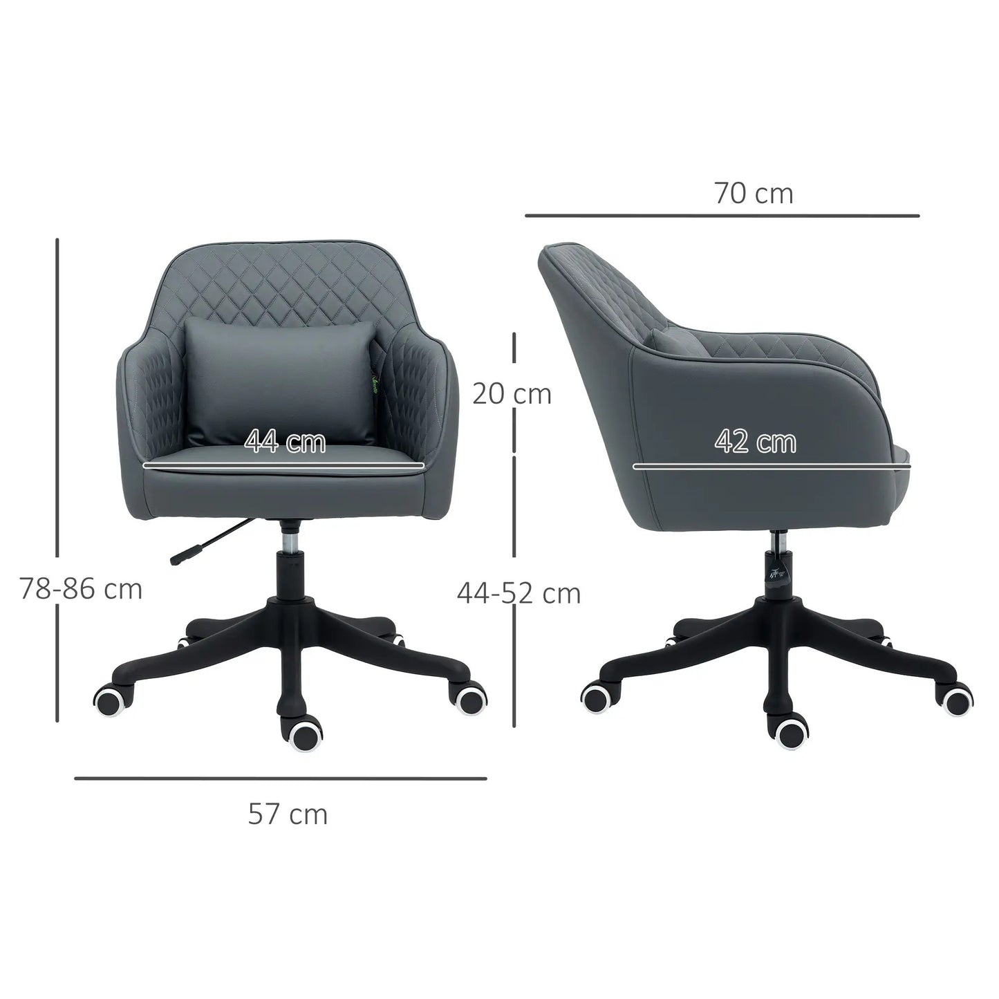 ProperAV Extra Velvet Mid-Back Office Chair with Massage Lumbar Pillow