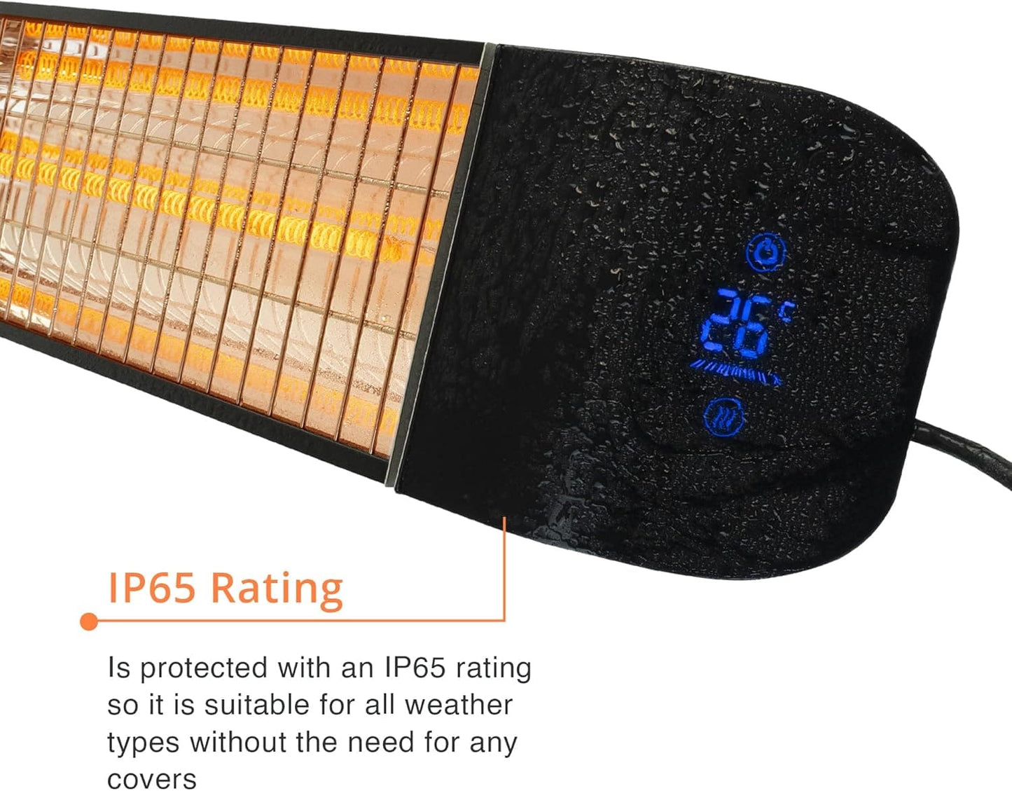 Mirrorstone 2.4kW Aurora Wi-Fi Remote Controllable Infrared Bar Heater - maplin.co.uk