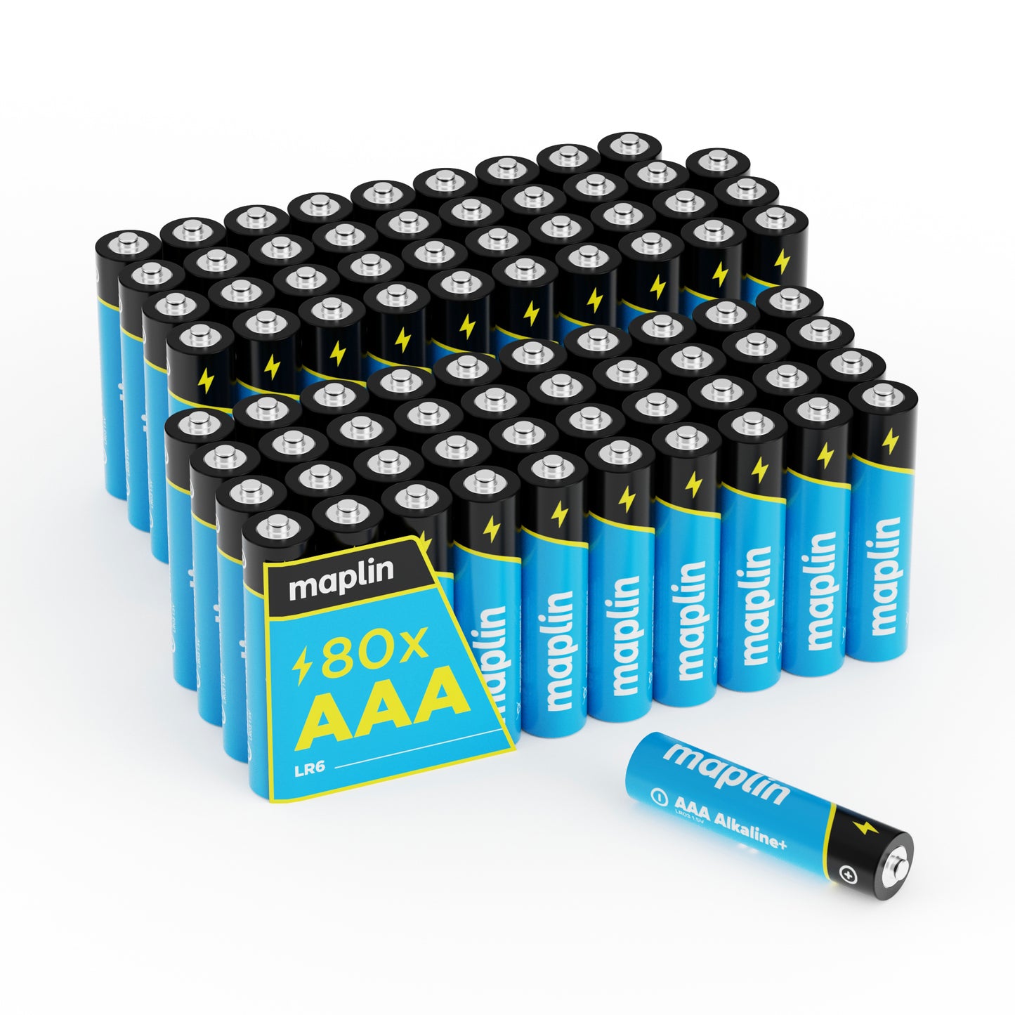 Maplin AAA LR03 1.5V Alkaline Batteries 7 Year Shelf Life High Performance Pack of 80