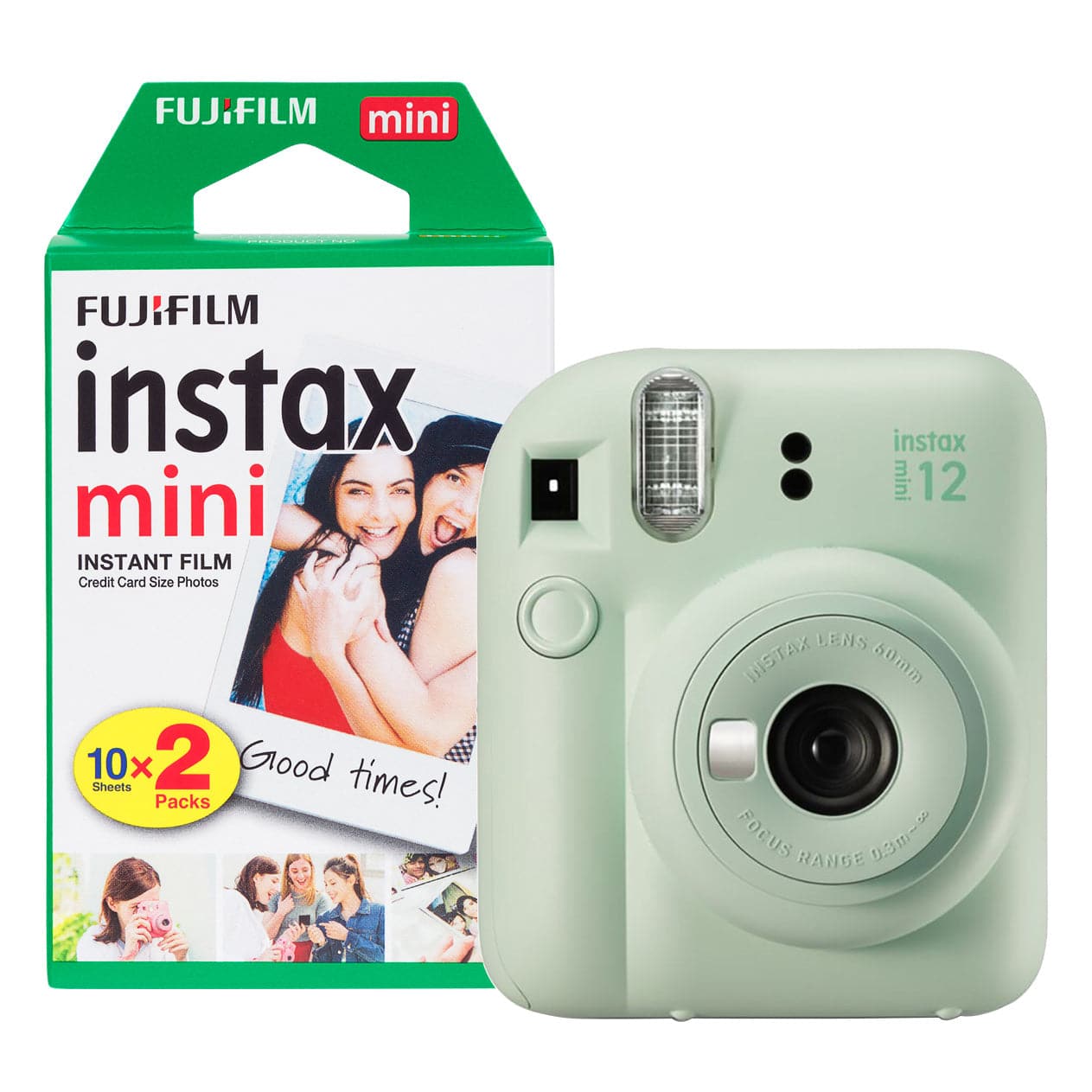 Fujifilm Instax Mini 12 Instant Camera - Mint Green Camera + 20 Shot Pack