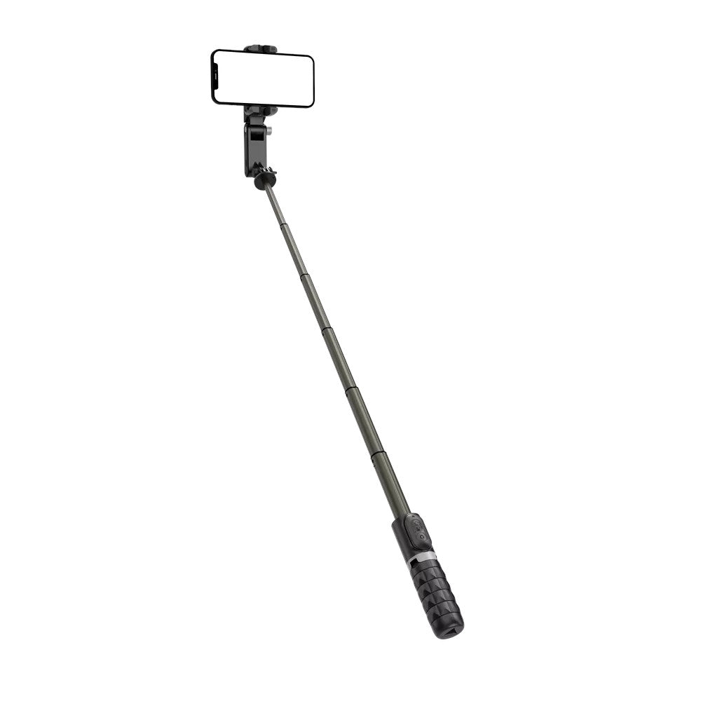 Devia Handheld Gimbal Stabiliser Bluetooth Selfie Stick, Tripod, Light Bar & Remote Control - Black