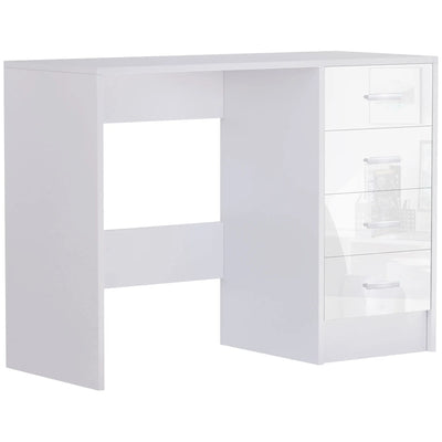 ProperAV Extra Computer Desk with 4 Drawers - White