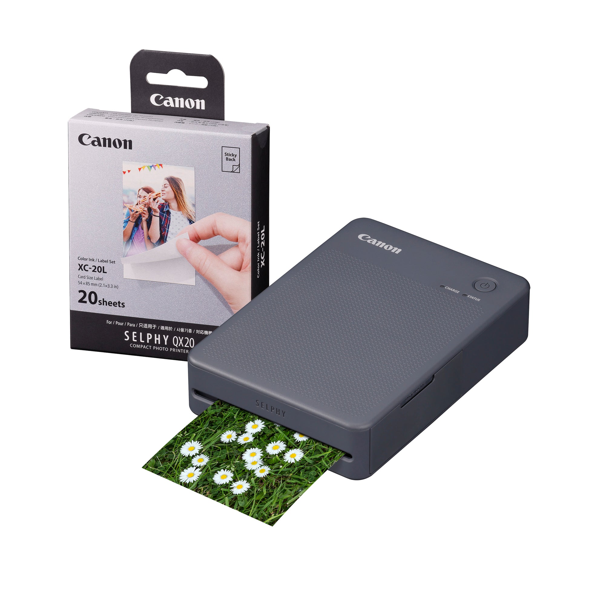 Canon Selphy QX20 Instant Photo Printer - Dark Grey Printer + 20 Shot Pack