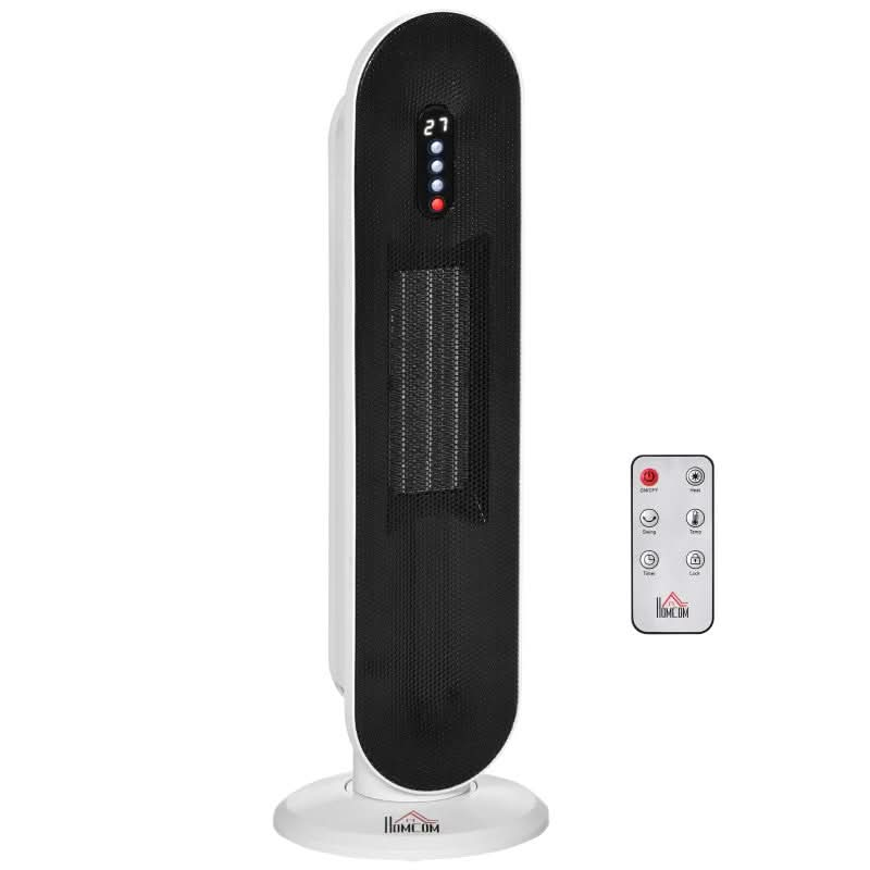 Maplin Plus 1200W/2000W Oscillating Ceramic Indoor Tower Space Heater with Remote Control - maplin.co.uk