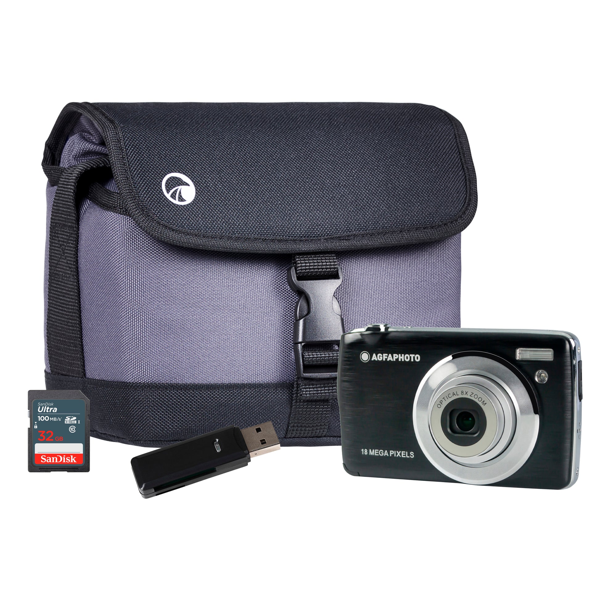 Agfa DC8200 Camera Kit with 32GB SD, Card Reader & Shoulder Bag