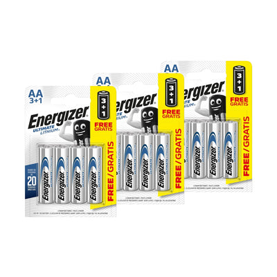 Energizer AA Ultimate Lithium Batteries - Pack of 12