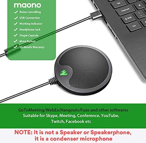 Maono USB-A Electret Condenser Omnidirectional Conference Microphone |  Audio | Maplin Electronics