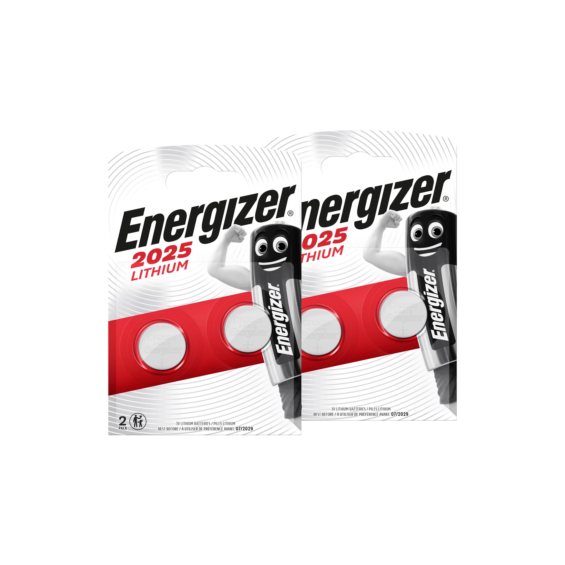 Energizer CR2025 Lithium Coin Cell Batteries - Pack of 4