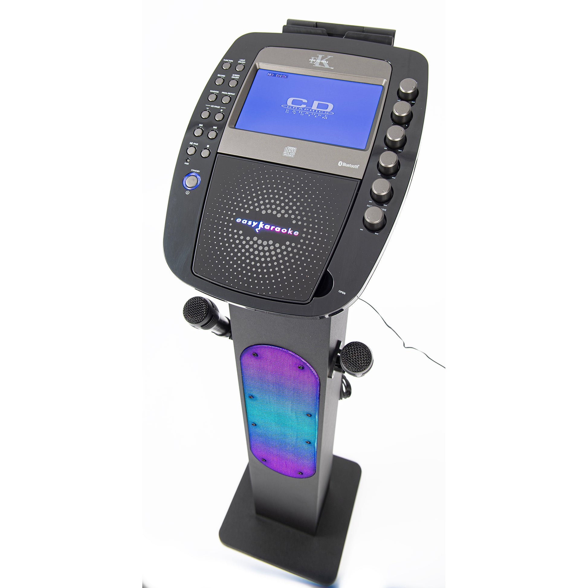 Easy Karaoke Karaoke Bluetooth System with Speaker Pedestal & Disc Set