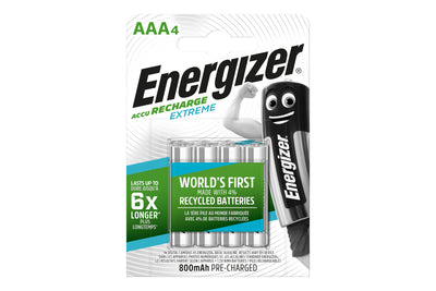 Energizer Extreme Rechargeable 800mAh Ni-MH AAA Batteries - Pack of 12