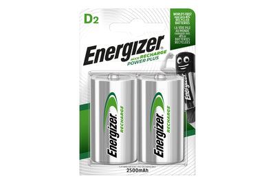 Energizer Recharge Power Plus 2500mAh Ni-MH D Size Rechargeable Batteries - Pack of 4