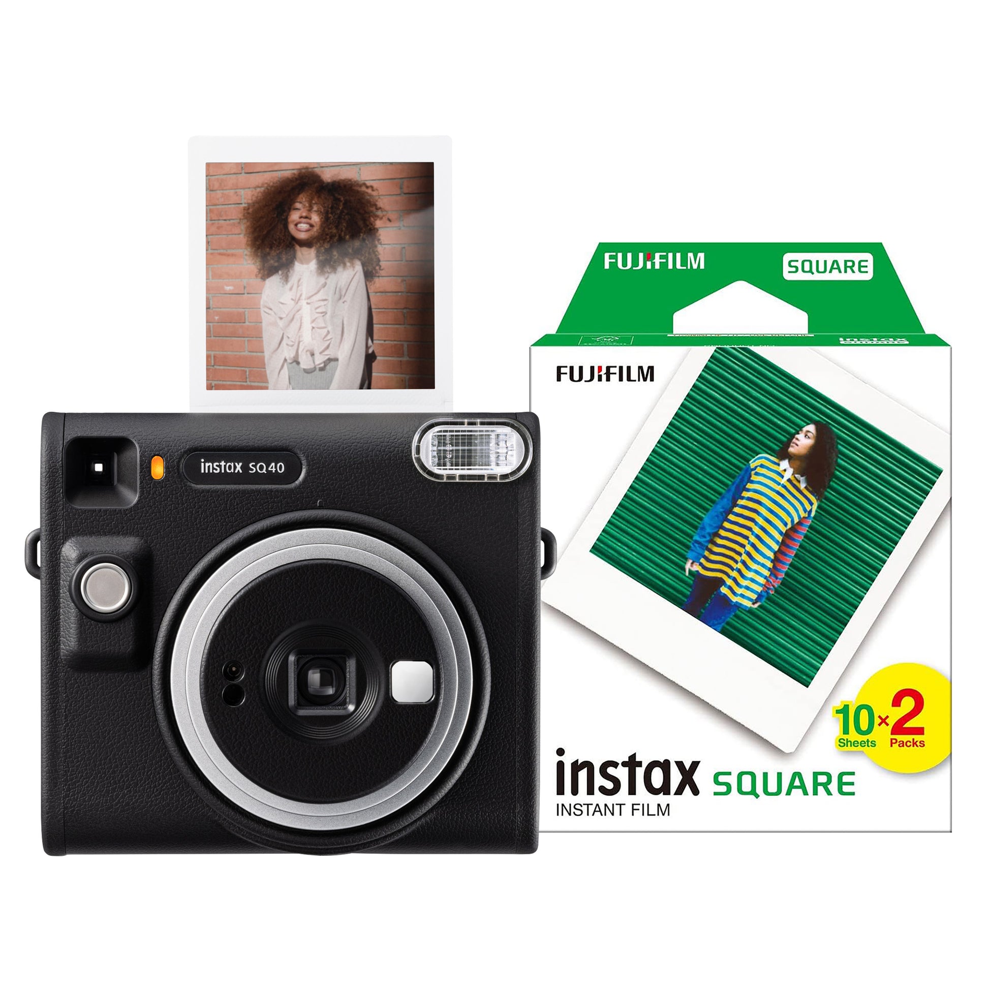 Fujifilm Instax Square SQ40 Instant Camera - Black Camera + 20 Shot Pack