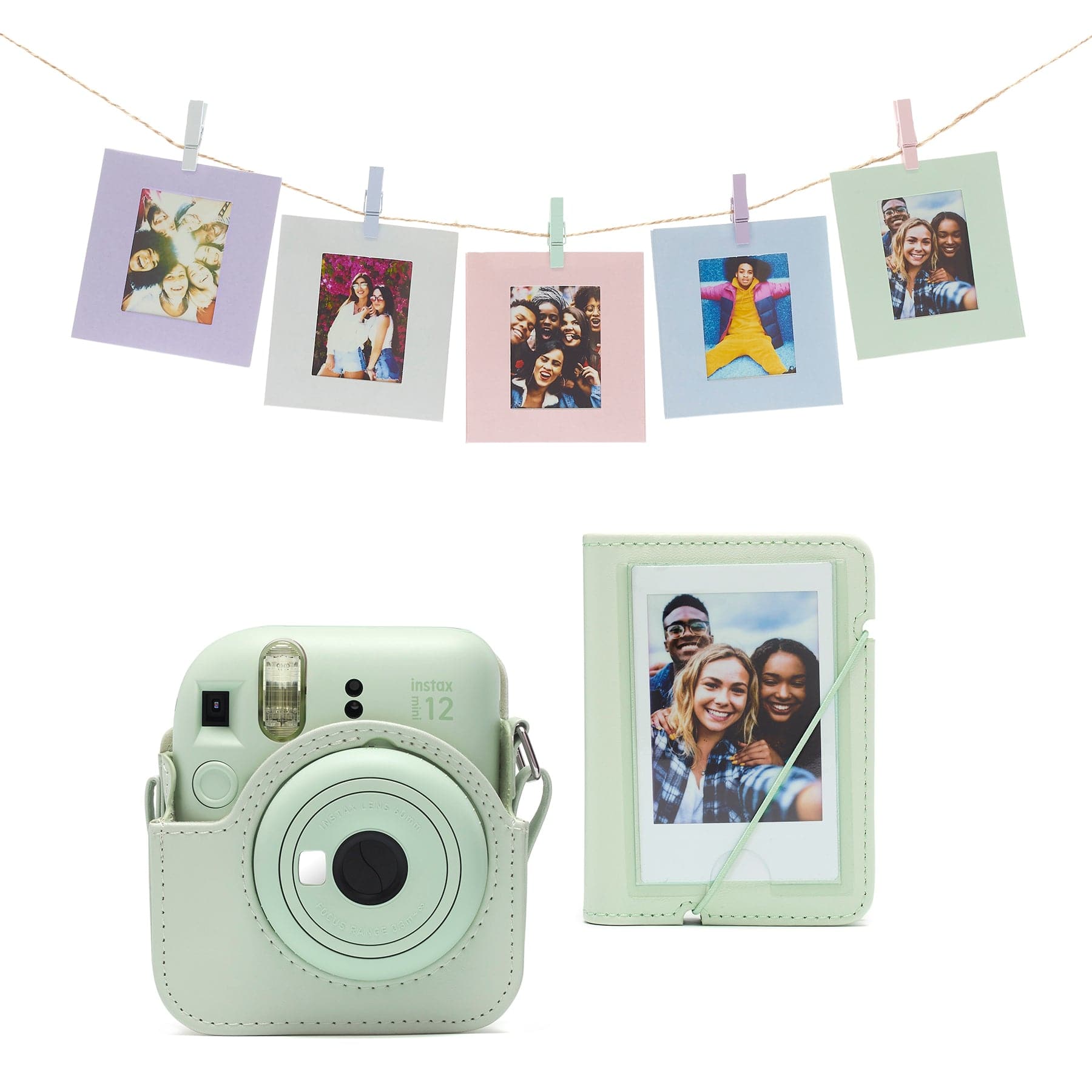 Fujifilm Instax Mini 12 Accessory Kit with Case, Photo Album, Hanging Cards & Pegs