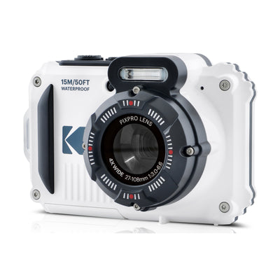 Kodak PIXPRO WPZ2 Waterproof 16MP 4x Zoom Tough Compact Camera - White Camera Only