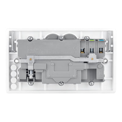 British General Slim Nexus Double Switched 13A Power Socket + Smart Home Control - White