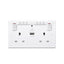 British General Round Edge 13A 2 Gang Switched Socket with Wi-Fi Extender + 1x USB-A 2.1A - White