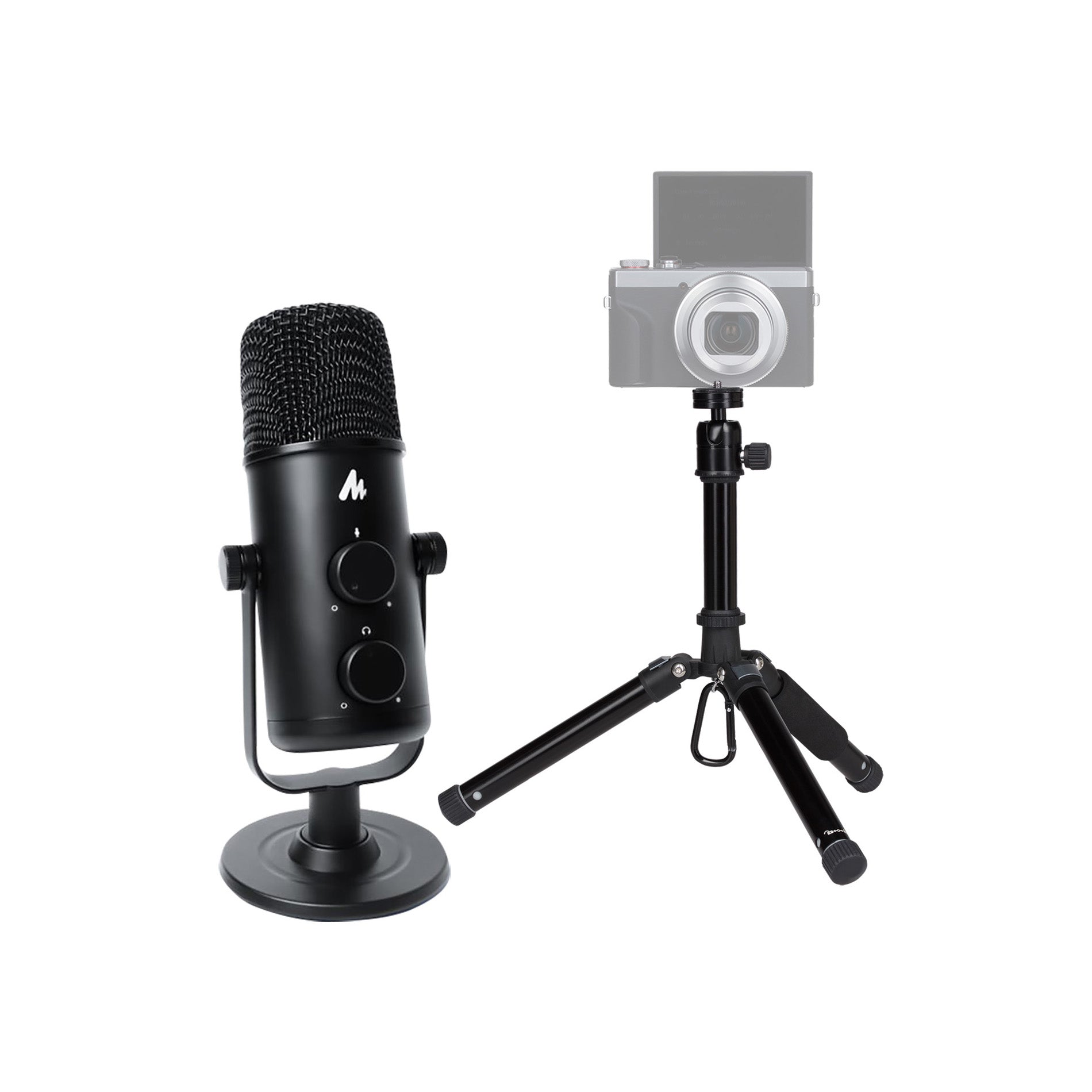 Maono USB-C Studio Desk Top Podcast Microphone Kit with Portable Mid-Size Tripod