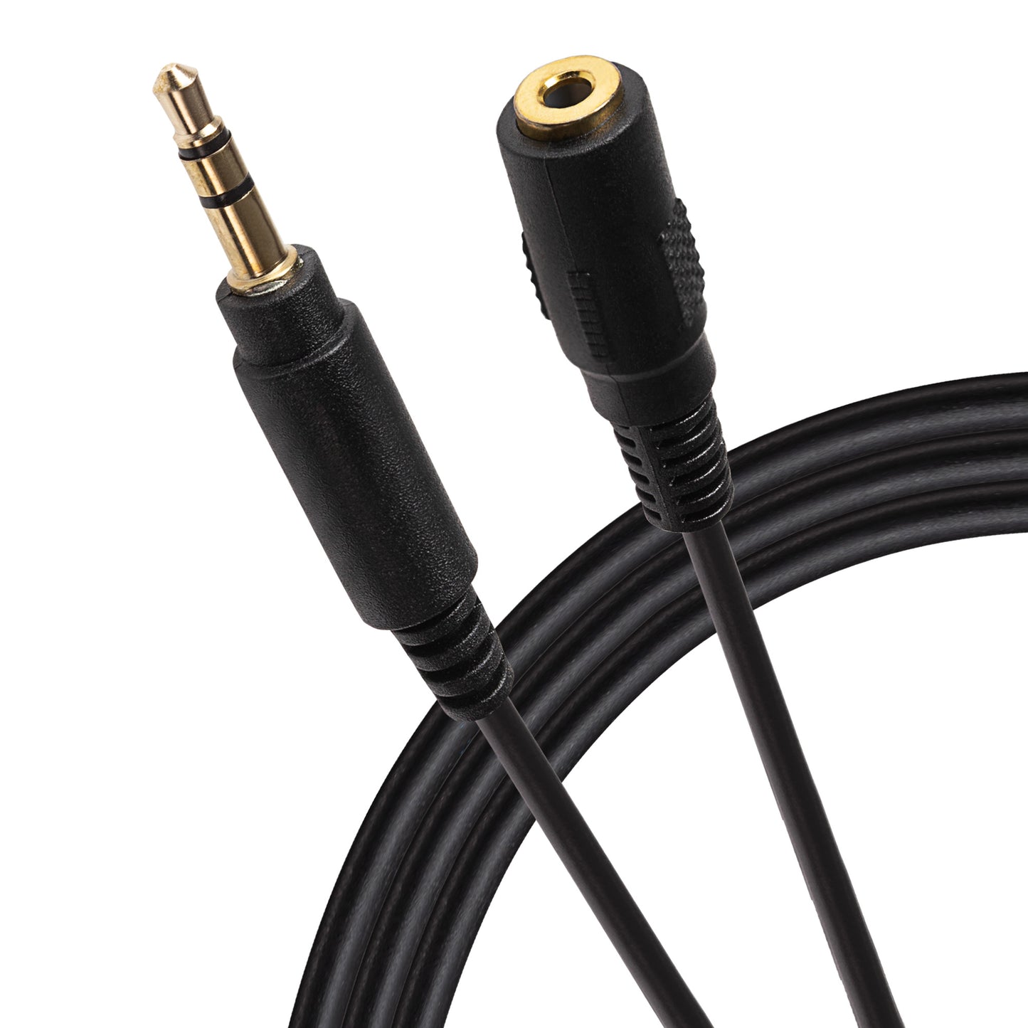 Maplin 3.5mm Aux Stereo 3 Pole TRS Jack Plug to 3.5mm Female Jack Plug Extension Cable - Black