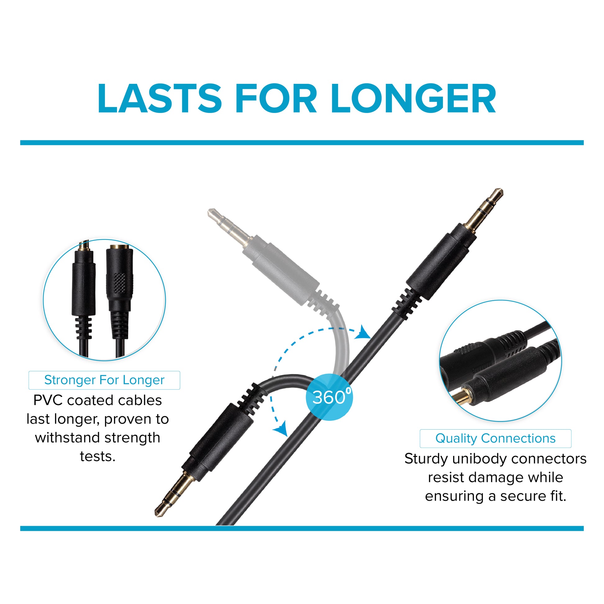 Maplin 3.5mm Aux Stereo 3 Pole TRS Jack Plug to 3.5mm Female Jack Plug Extension Cable - Black