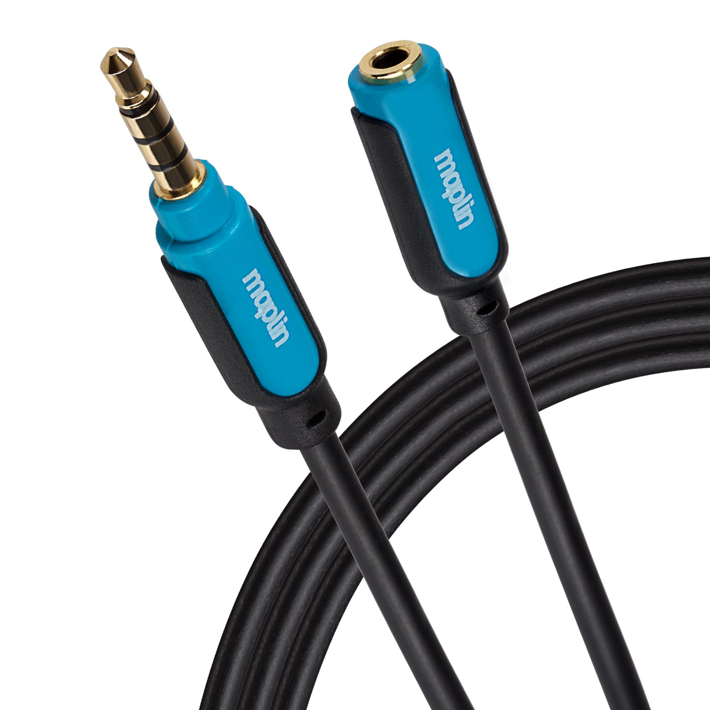 Maplin 3.5mm Aux Stereo 4-Pole Jack Plug to 3.5mm Female Jack Extension Cable - Black, 3m