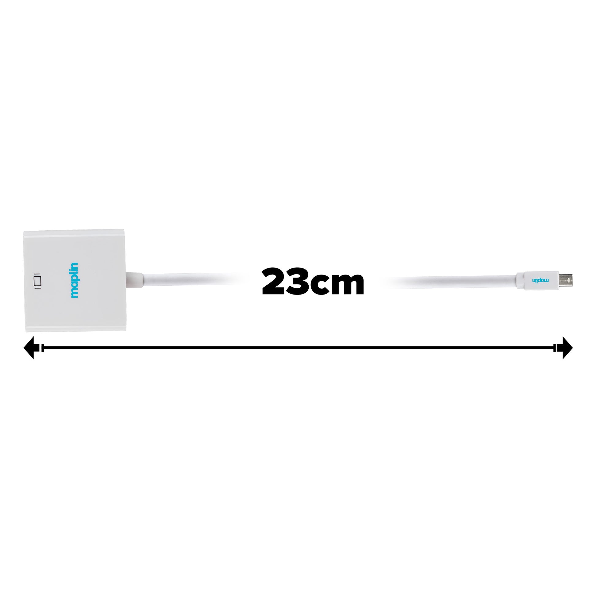 Maplin Mini DisplayPort to VGA Female Adapter - White, 23cm