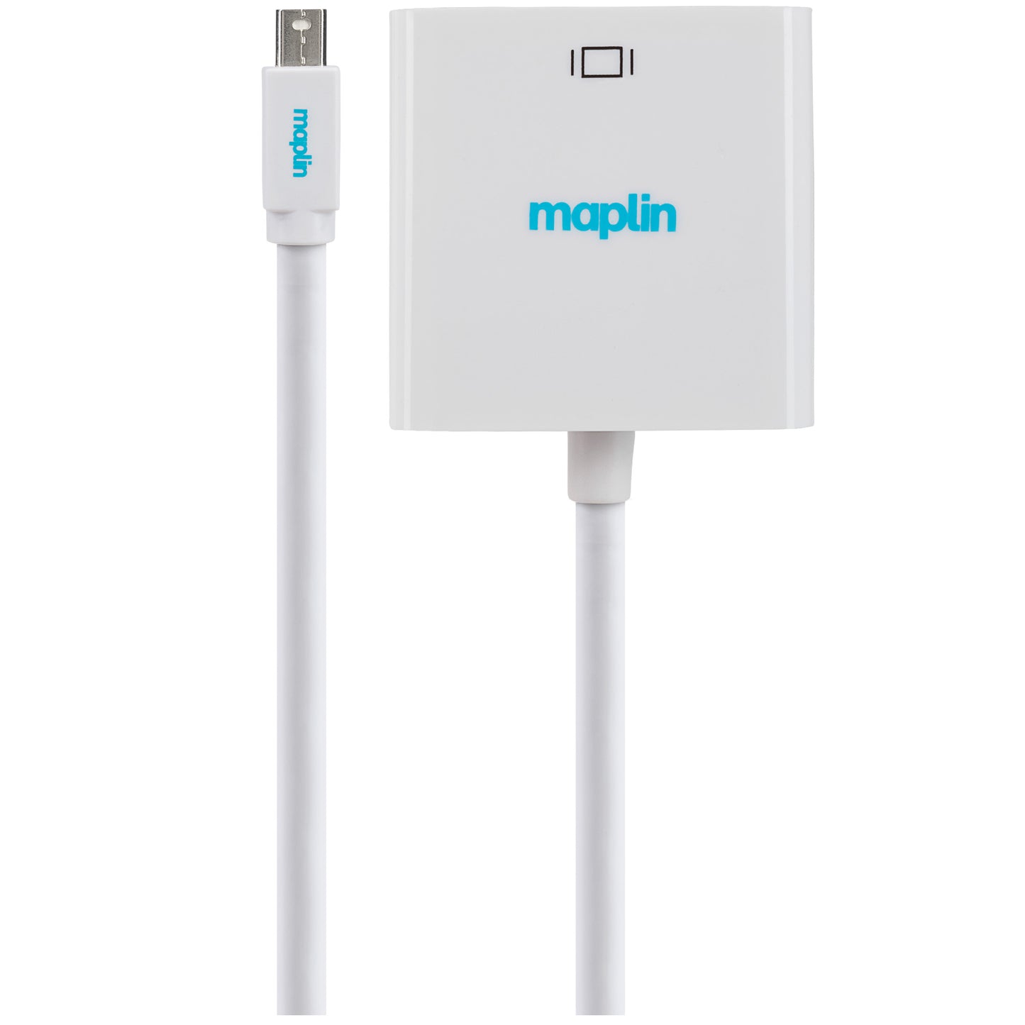 Maplin Mini DisplayPort to VGA Female Adapter - White, 23cm