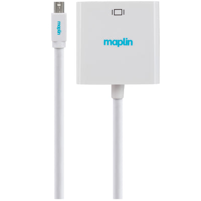 Maplin Mini DisplayPort to VGA Female Adapter - White, 23cm