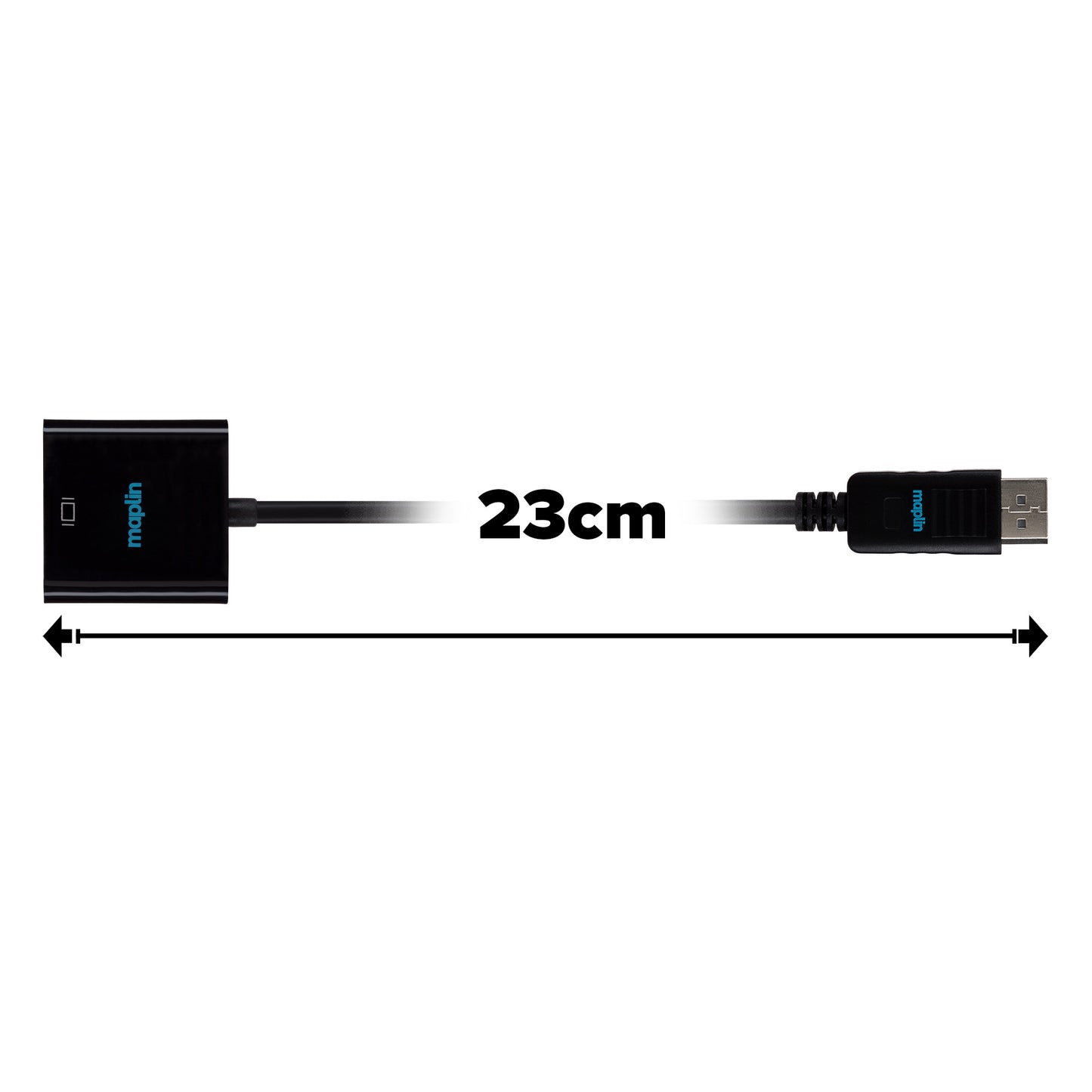 Maplin DisplayPort to HDMI Female Adapter - Black, 23cm