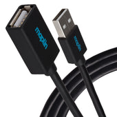 Maplin USB-A Male to USB-A Female Extension Cable - Black