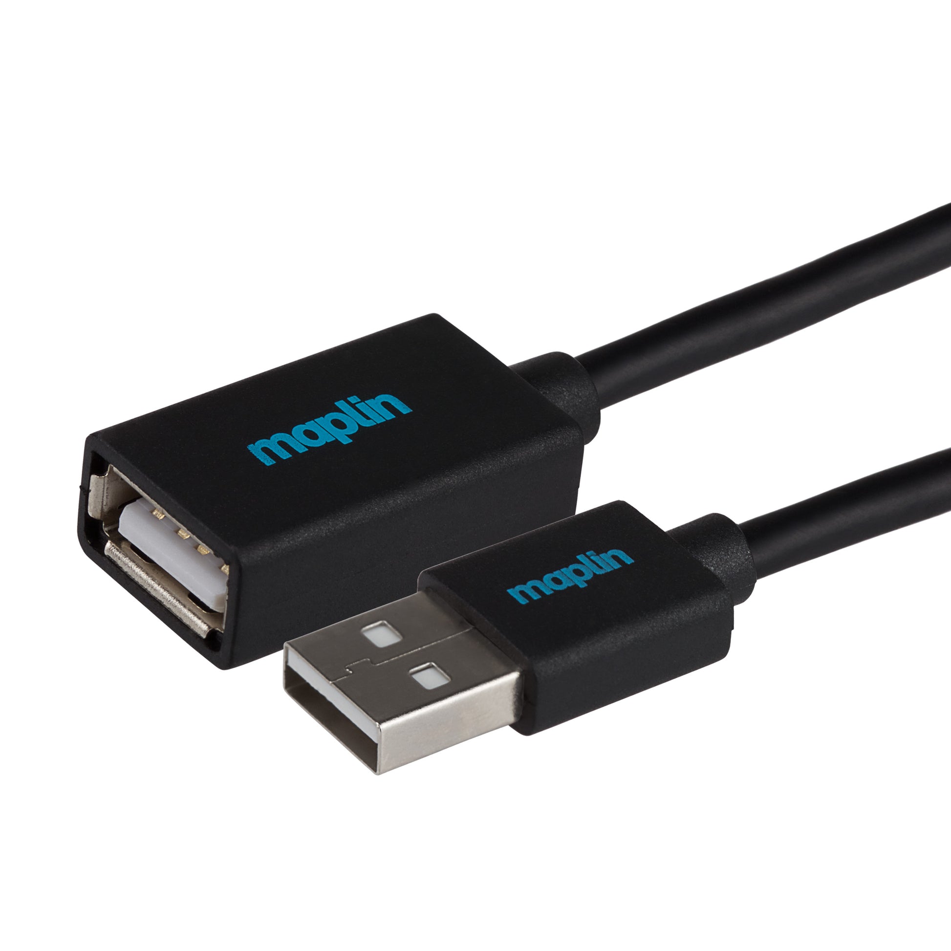 Maplin USB-A Male to USB-A Female Extension Cable - Black