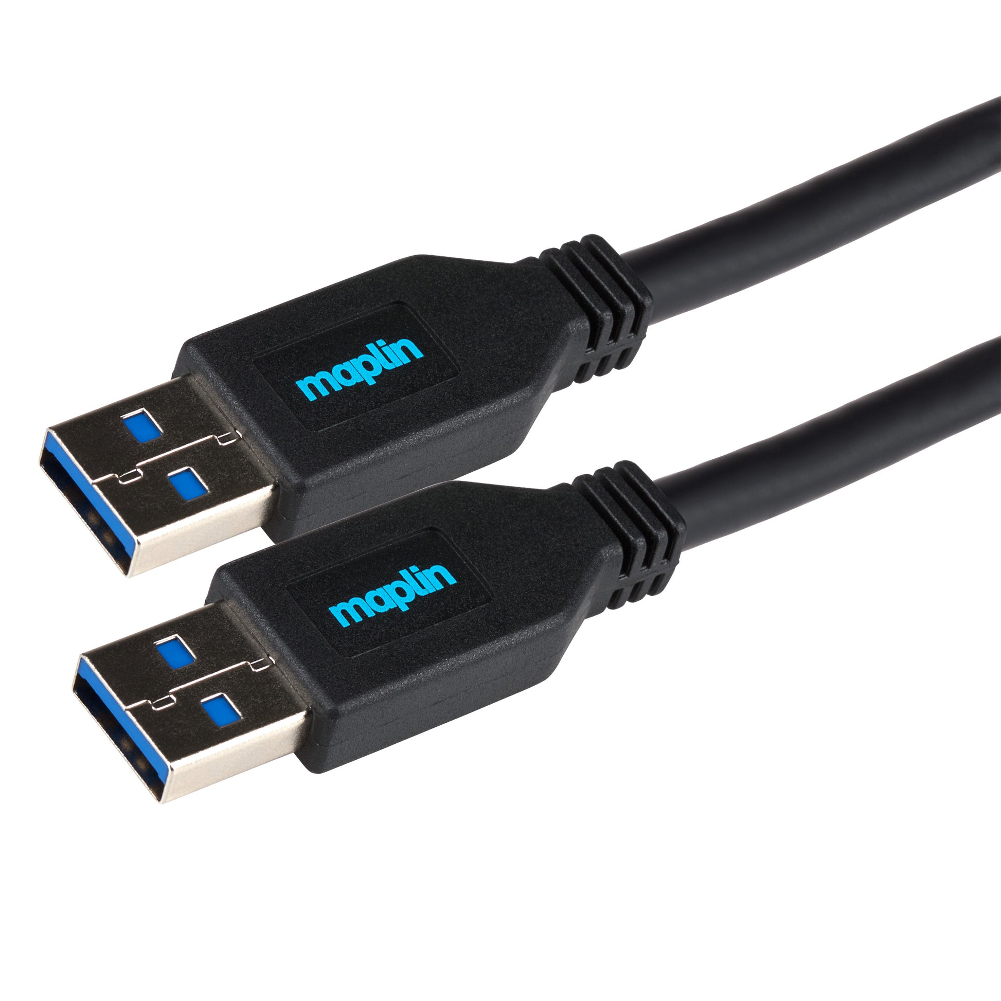 Maplin USB-A 3.0 to USB-A 3.0 Super Speed 5Gbps Cable - Black, 3m