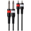 Maplin Twin 1/4" 6.35mm 2 Pole Jack Plug to Twin RCA Phono Cable - Black, 1.5m