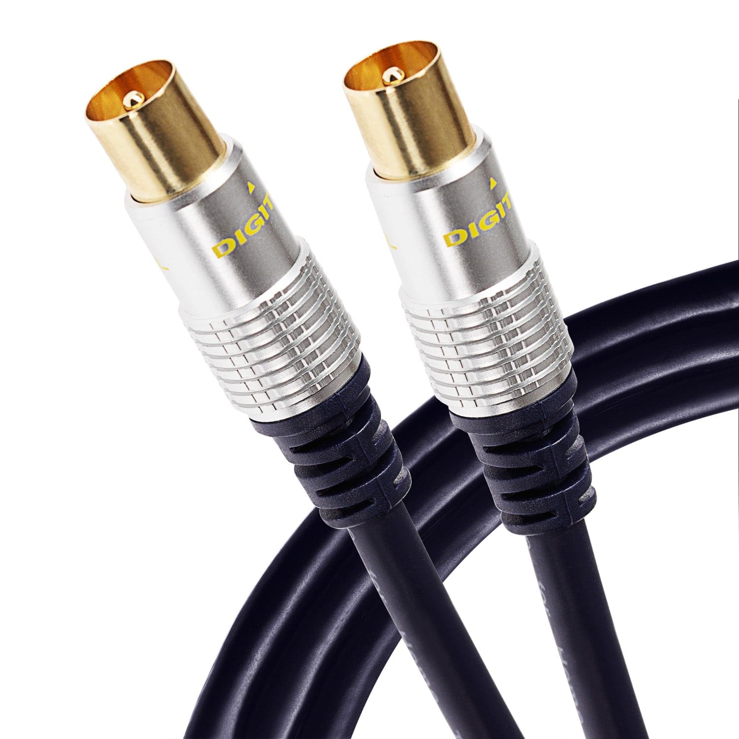 Maplin TV Aerial Cable Coaxial RF Male to RF Male - Black, 5m