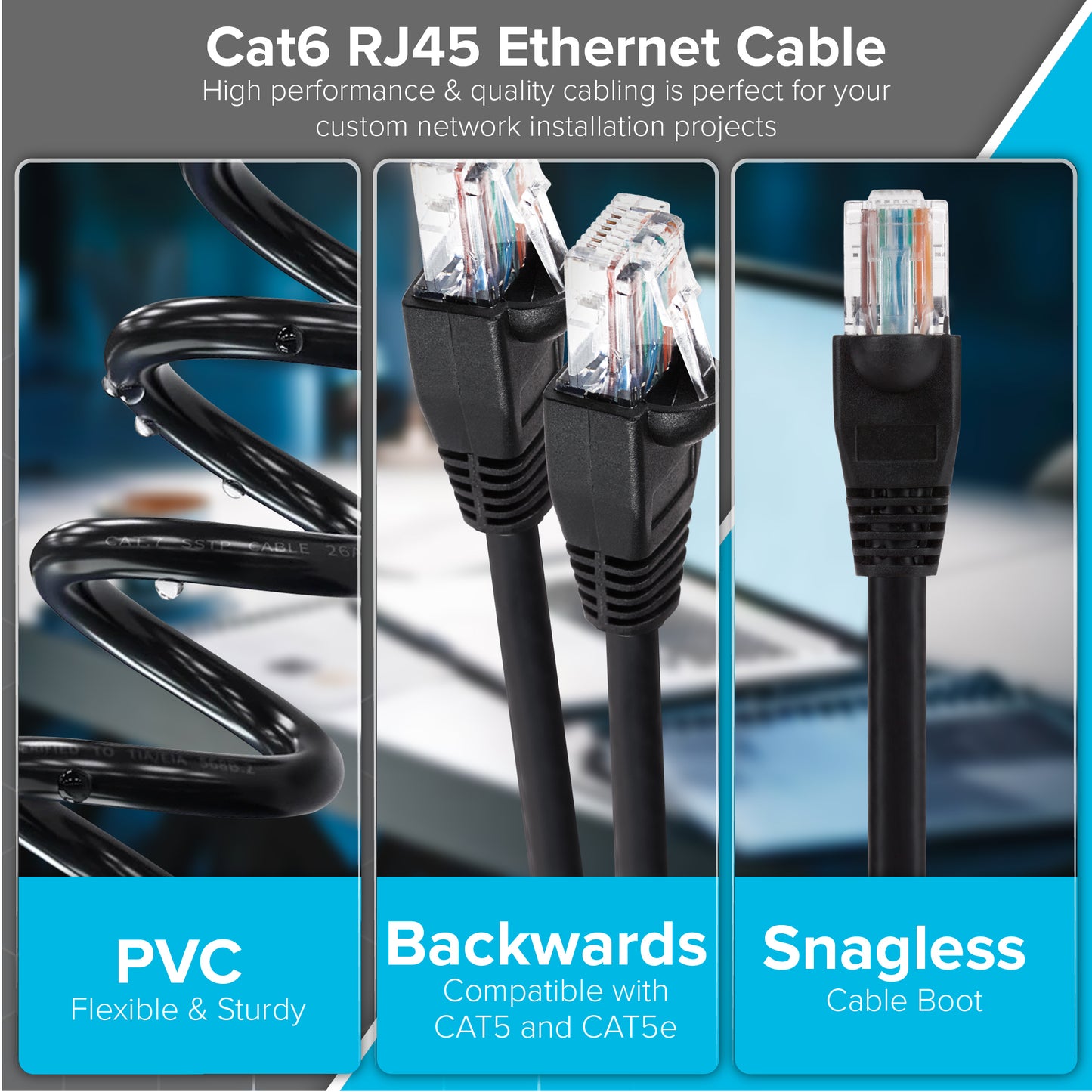 Maplin CAT6 RJ45 Plug UTP Ethernet Network Cable - Black