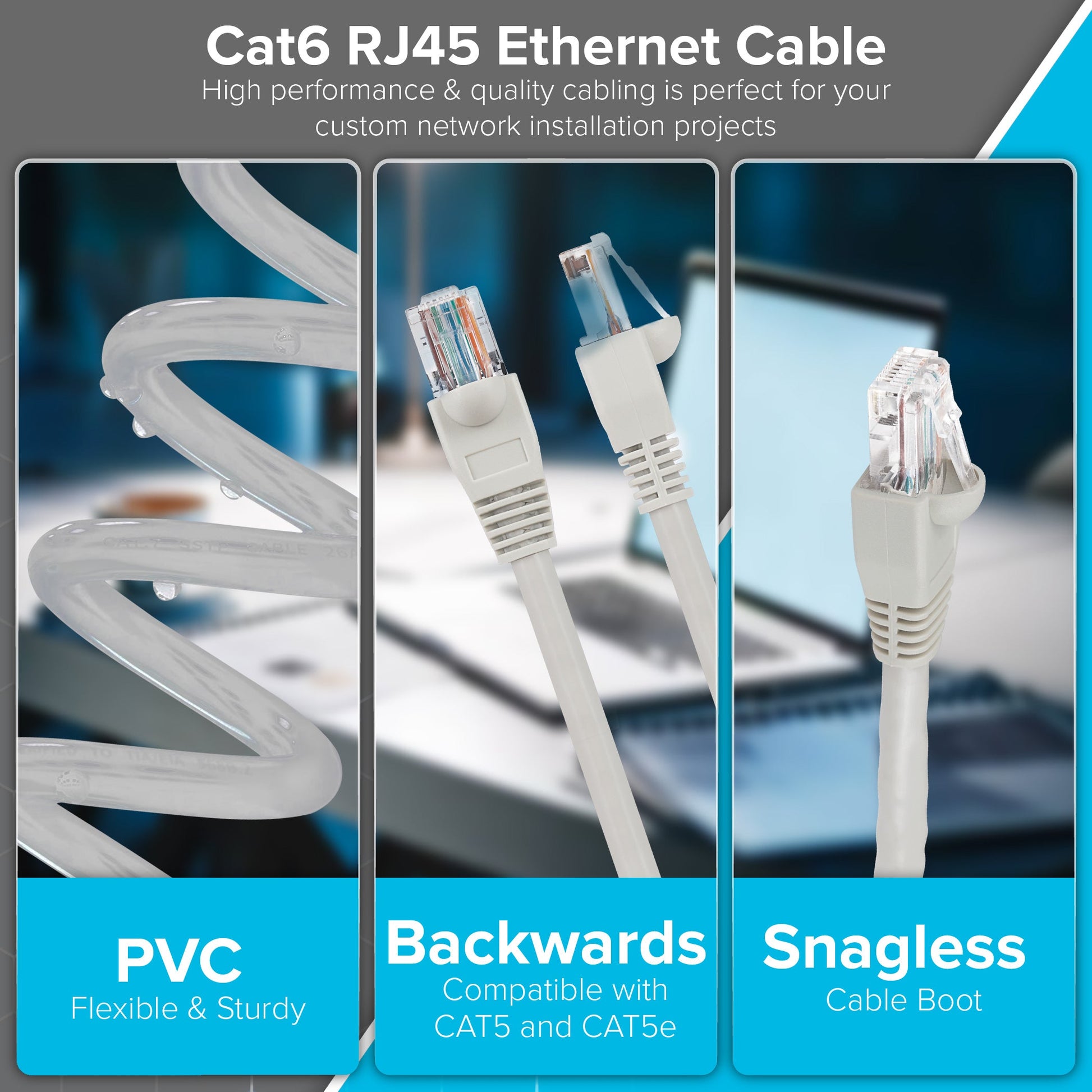 Maplin Cat6 RJ45 Plug Ethernet Network Cable 10m Grey