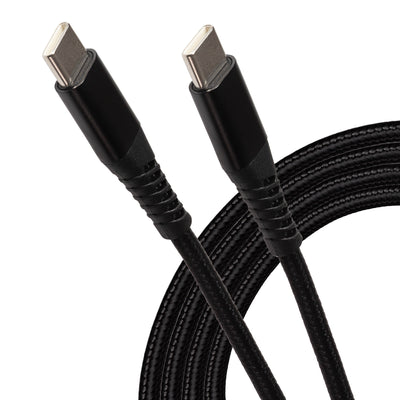 Maplin 60W USB-C to USB-C Data Transfer & Charging Braided Cable - Black, 2m