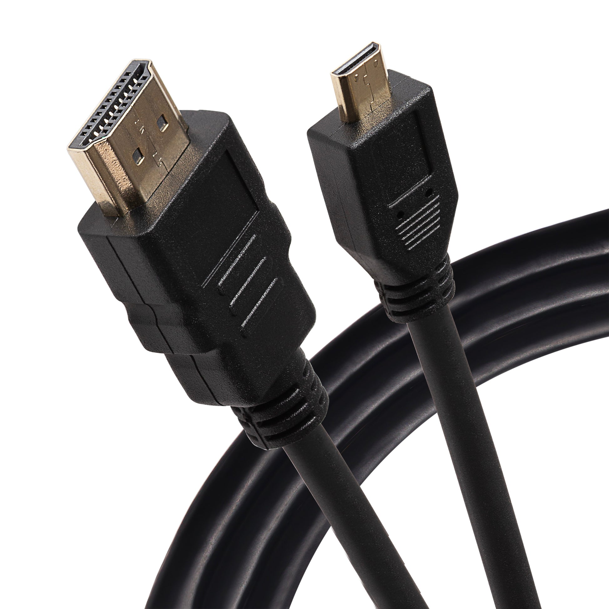 Maplin HDMI-A to Micro HDMI-D 4K 30Hz Cable with Ethernet & Gold Connectors - Black, 3m