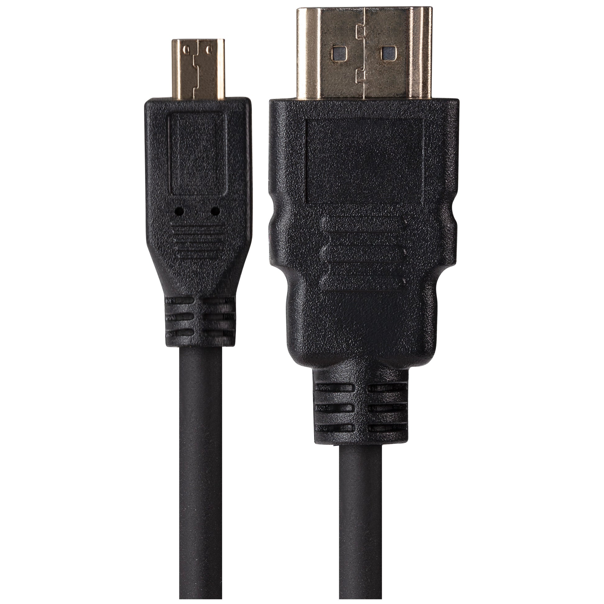 Maplin HDMI-A to Micro HDMI-D 4K 30Hz Cable with Ethernet & Gold Connectors - Black, 3m