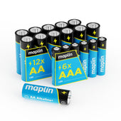 Maplin 12x AA LR6 / 6x AAA LR03 7 Years Shelf Life 1.5V High Performance Alkaline Batteries