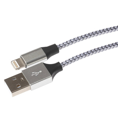 Maplin Lightning Connector to USB-A Braided Cable - 1m