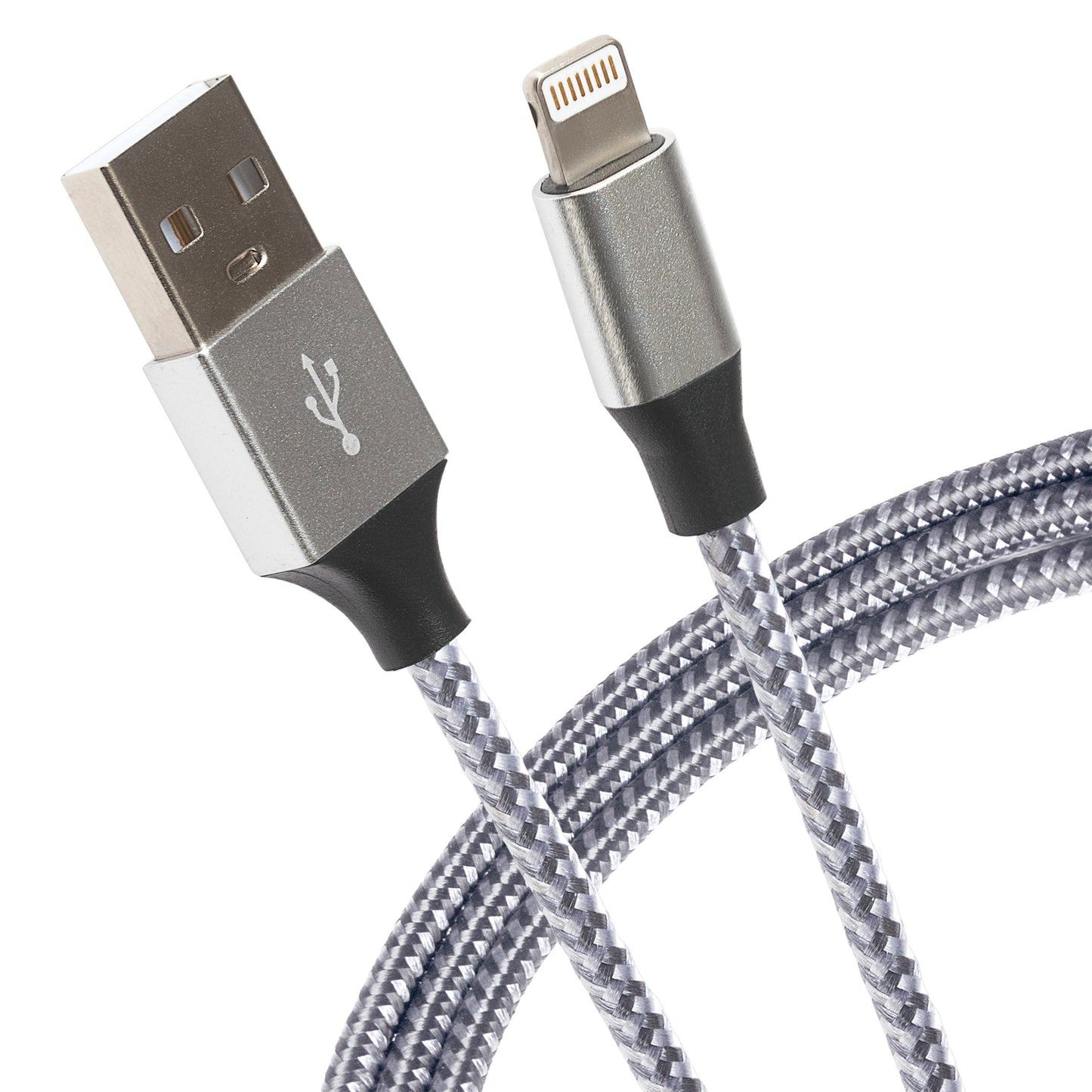 Maplin Lightning Connector to USB-A Braided Cable - 1m