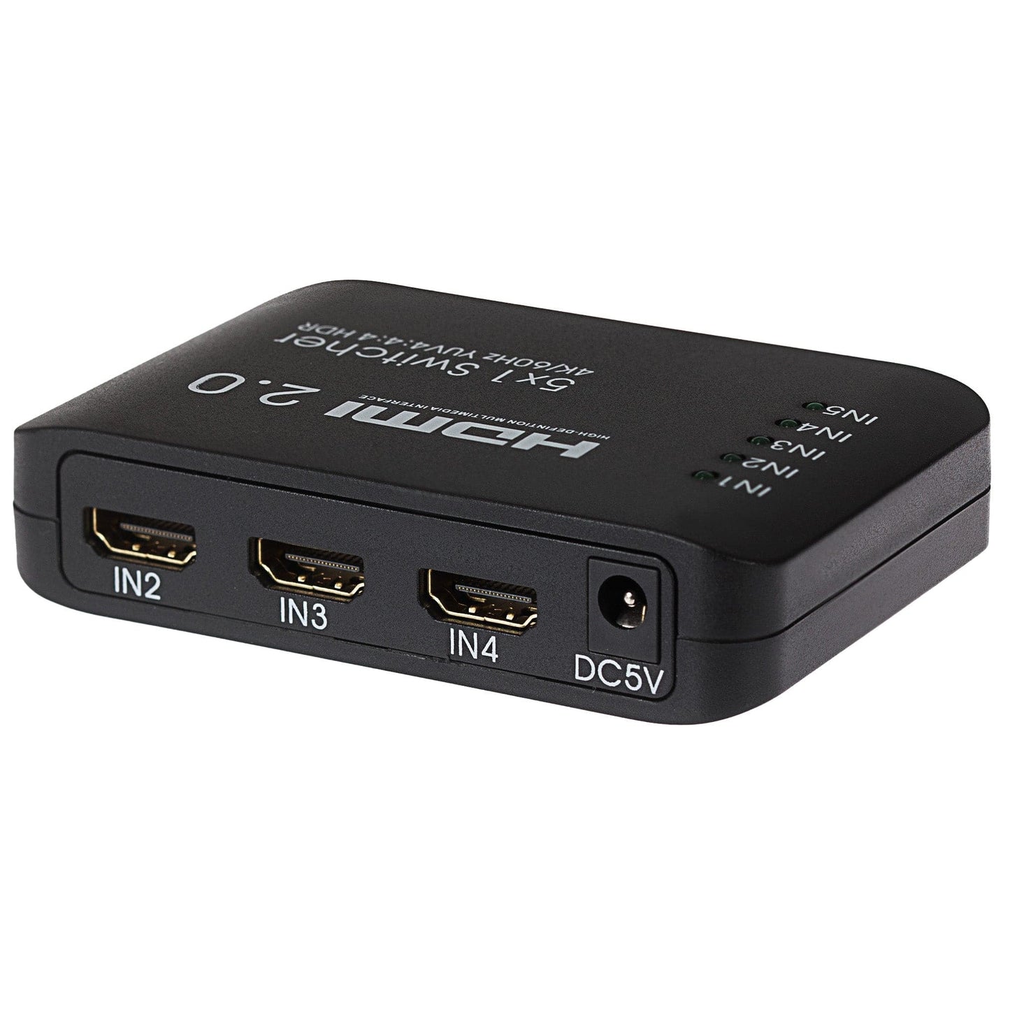 Maplin HDMI Switch 5 Ports In 1 Port Out 4K Ultra HD @60Hz with Remote Control - Black