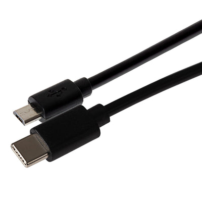 Maplin USB-C to Micro USB-B Cable - Black, 1m