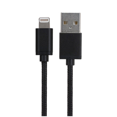 Maplin Lightning to USB-A Braided Cable - Black, 1.8m