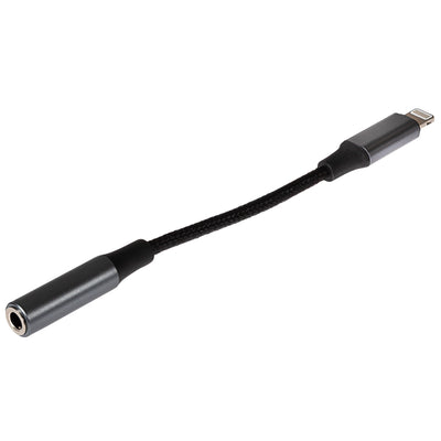 Maplin Lightning to 3.5mm Female Headphone Jack Audio Adapter - Black, 5cm