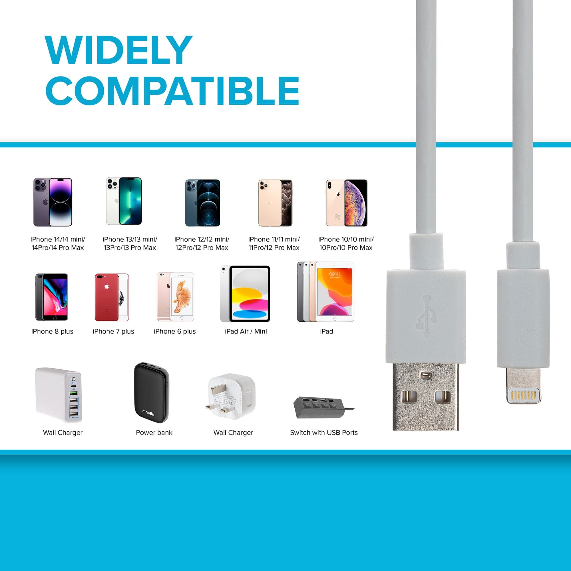 Maplin Lightning to USB-A Charging Cable Kit - maplin.co.uk