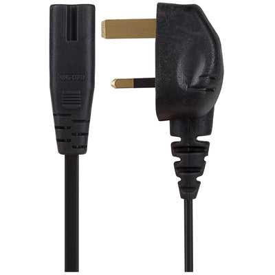 Maplin Power Lead IEC C7 Fig 8 2 Pin Plug to UK 3 Pin Mains Plug - 1.5m, 3 Amp Fuse