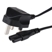 Maplin Power Lead IEC C7 Fig 8 2 Pin Plug to UK 3 Pin Plug - 0.5m, 3 Amp Fuse