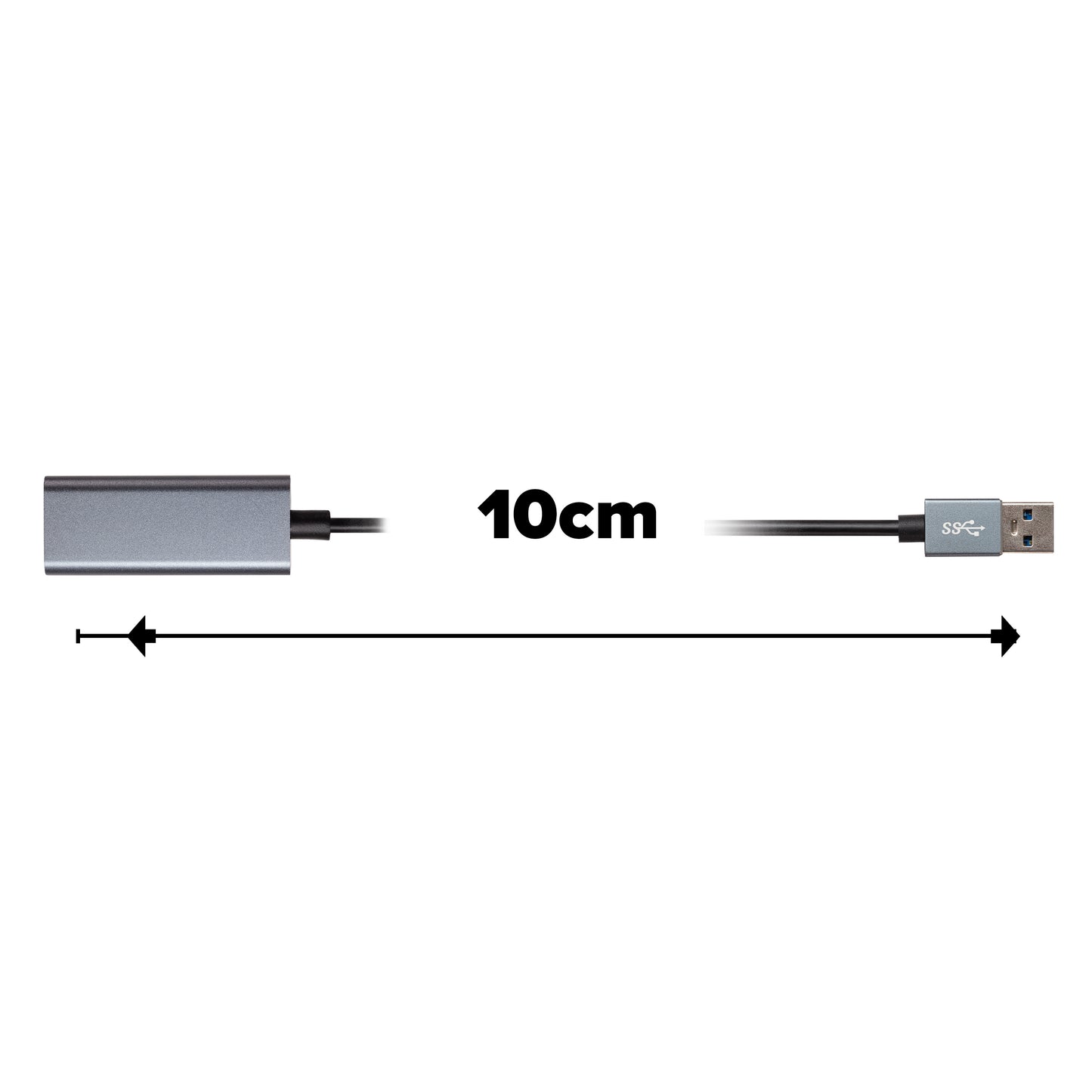 Maplin USB-A to Ethernet RJ45 V3.0 Gigabit Network LAN Adapter - Grey