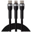 Maplin USB-C to 2-in-1 Multi-Charging USB-C 65W & Lightning Braided Cable - Black, 1.2m